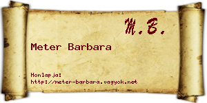 Meter Barbara névjegykártya